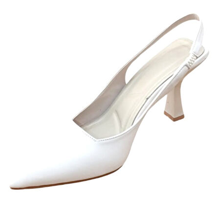 Şiko 809 Kadın Kadeh Ökçe Arka Açık Stiletto Ayakkabı Bej
