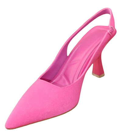 Şiko 809 Kadın Kadeh Ökçe Arka Açık Stiletto Ayakkabı Fuşya
