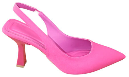 Şiko 809 Kadın Kadeh Ökçe Arka Açık Stiletto Ayakkabı Fuşya