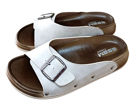 Esem 3769 Z 0002 Kadın Tokalı Comfort Günlük Terlik Bej