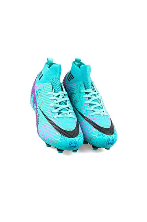 La Liga K565 Erkek Çoraplı Çim Saha Kramponu Turkuaz - Mor