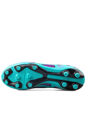 La Liga K565 Erkek Çoraplı Çim Saha Kramponu Turkuaz - Mor