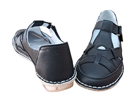 Fabbi 1025 Kadın Hakiki Deri Casual Comfort Ayakkabı Siyah