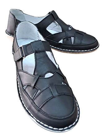 Fabbi 1025 Kadın Hakiki Deri Casual Comfort Ayakkabı Siyah