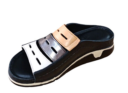 Ekinci M-20 Kadın Hakiki Deri Comfort Terlik Siyah