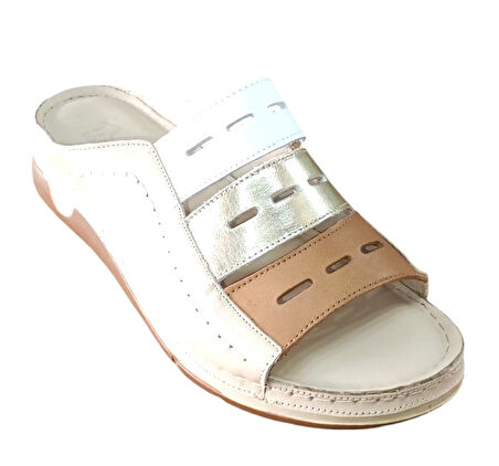 Ekinci M-20 Kadın Hakiki Deri Comfort Terlik Bej