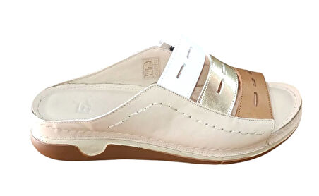 Ekinci M-20 Kadın Hakiki Deri Comfort Terlik Bej