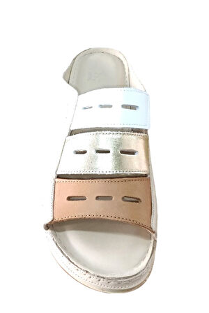 Ekinci M-20 Kadın Hakiki Deri Comfort Terlik Bej