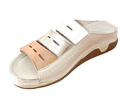 Ekinci M-20 Kadın Hakiki Deri Comfort Terlik Bej