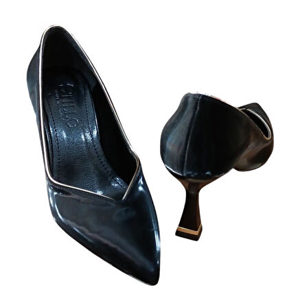 Stillo 508 Kadın Kadeh Ökçe Kapalı Stiletto Siyah