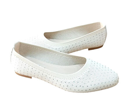 Sedef 243 Kadın Taşlı Triko Babet Ten