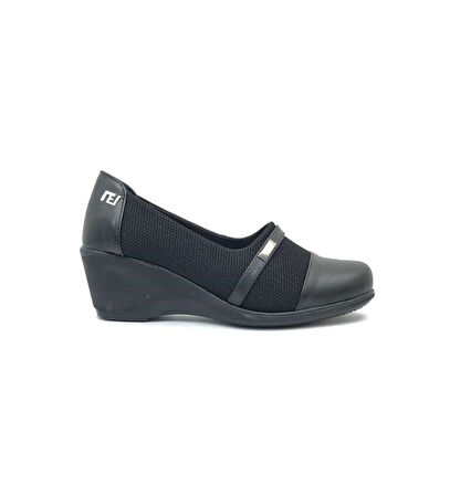 Norfix 021 Kadın Dolgu Topuklu Comfort Ayakkabı Siyah