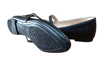 Sedef 235 Kadın Taşlı Tokalı Günlük Babet Siyah