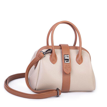Nas 1426 Kadın Mini Boy Klipsli El Ve Postacı Çantası (20*13 Cm) Kum