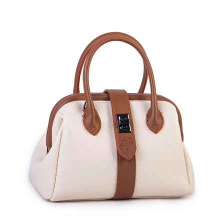 Nas 1426 Kadın Mini Boy Klipsli El Ve Postacı Çantası (20*13 Cm) Bej