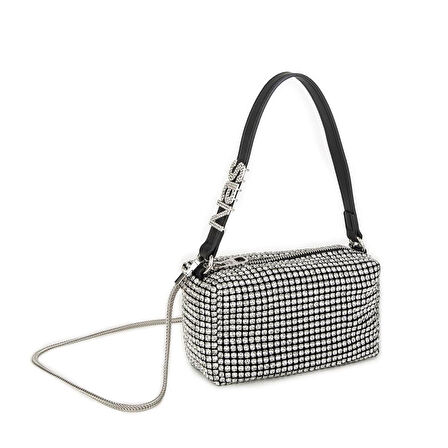 Nas 951 Kadın Taşlı Abiye Omuz Çantası Gümüş