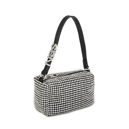 Nas 951 Kadın Taşlı Abiye Omuz Çantası Gümüş