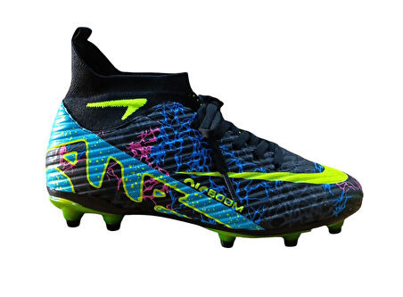 La Liga K600 Genç - Çocuk Çoraplı Çim Saha Kramponu Siyah - Sarı