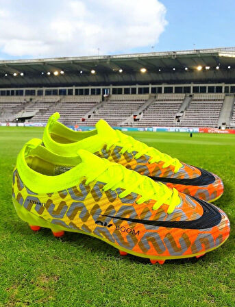 La Liga K500 Erkek Çoraplı Çim Saha Kramponu Sarı - Turuncu