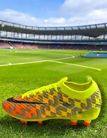 La Liga K500 Erkek Çoraplı Çim Saha Kramponu Sarı - Turuncu