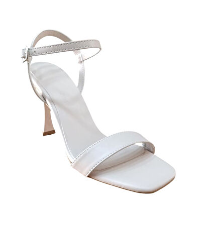 Bs Shoes 0090 Kadın Tek Bant Kadeh Ökçe Açık Ayakkabı Bej