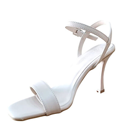 Bs Shoes 0090 Kadın Tek Bant Kadeh Ökçe Açık Ayakkabı Bej