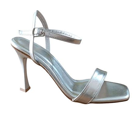 Bs Shoes 0090 Kadın Tek Bant Kadeh Ökçe Açık Ayakkabı Gümüş