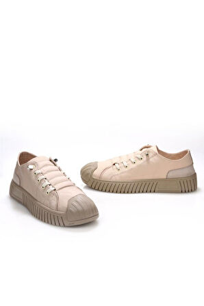 Miz Mooz 30131 Kadın Lastikli Paraşüt Kumaş Sneaker Ayakkabı Bej