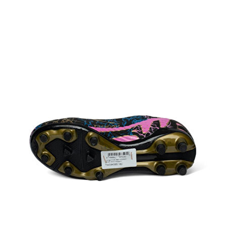 La Liga K565 Çocuk Çoraplı Çim Saha Kramponu Siyah - Altın