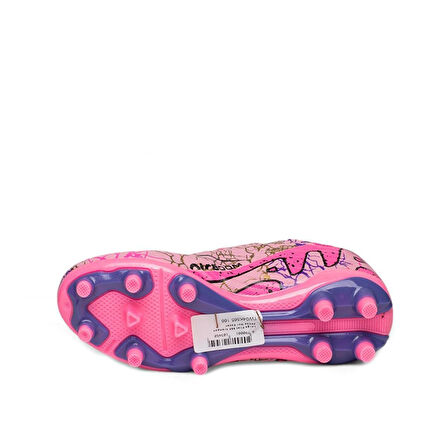 La Liga K565 Çocuk Çoraplı Çim Saha Kramponu Pembe - Mor