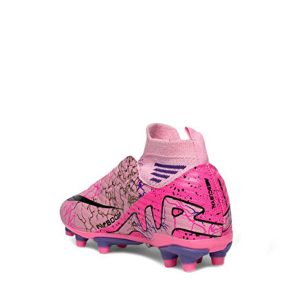 La Liga K565 Çocuk Çoraplı Çim Saha Kramponu Pembe - Mor