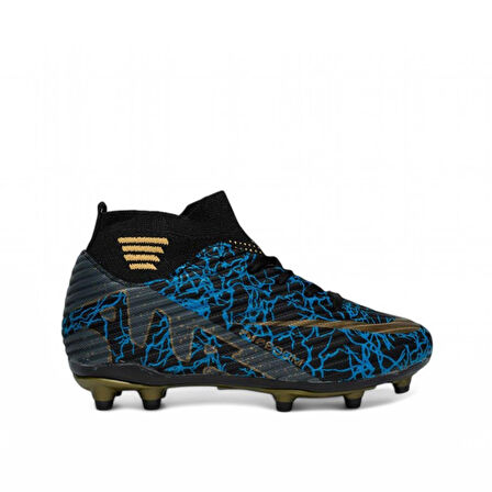 La Liga K565 Genç Çoraplı Çim Saha Kramponu Siyah - Füme