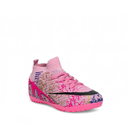 La Liga H565 Genç Çoraplı Halı Saha Ayakkabısı Pembe - Mor