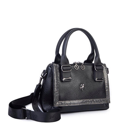 Nas 1455 Kadın Taşlı El Ve Omuz Çantası Siyah