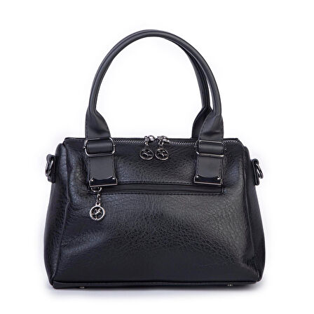 Nas 1455 Kadın Taşlı El Ve Omuz Çantası Siyah