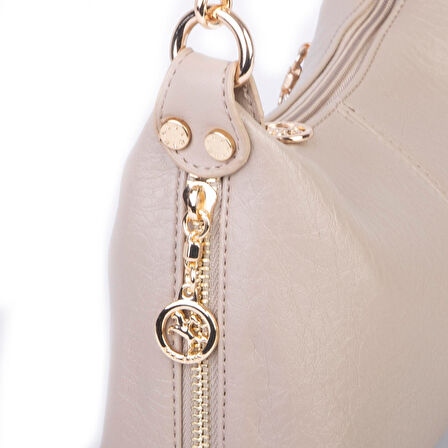 Nas 1469 Kadın Mini Omuz Ve Çapraz Çanta Örgülü Askılı (en: 23 Cm , Boy: 14 Cm) Kum