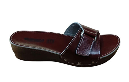 Esem 0314 Z 000 Kadın Cırtlı Ortopedik Terlik Bordo