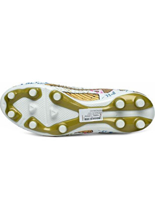 La Liga K565 Erkek Çoraplı Çim Saha Kramponu Beyaz - Altın