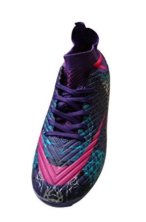 La Liga H565 Erkek Çoraplı Halı Saha Ayakkabısı Mor - Fuşya