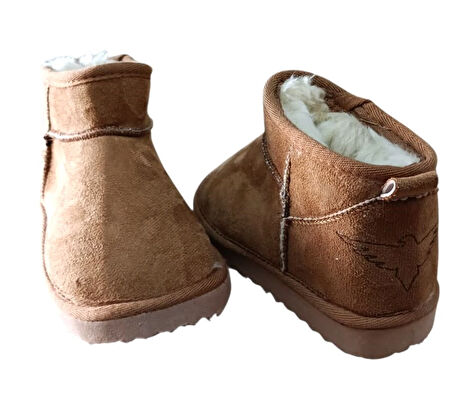 Feel Up En02 Kız Çocuk Peluşlu Süet Bilek Boy Eva Taban Bot Taba