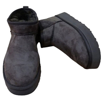 Ce&ce Bilekboy Kadın Süet Peluşlu Kalın Taban Günlük Bot Kahve