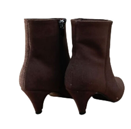 Pine Cone K100 Kadın Sivri Burun Kısa Sivri Topuklu Casual Bot Nubuk Kahve