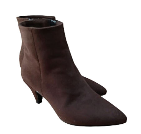 Pine Cone K100 Kadın Sivri Burun Kısa Sivri Topuklu Casual Bot Nubuk Kahve