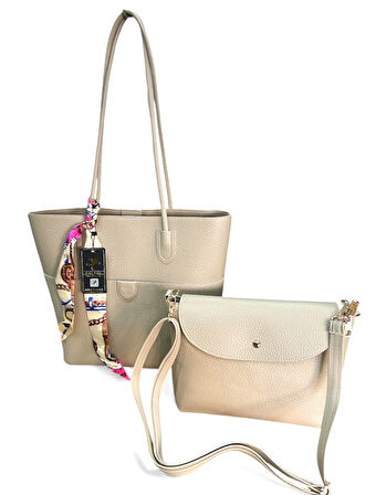 Nas 1509 Kadın Büyük Boy Yavrulu Omuz Çantası Kum