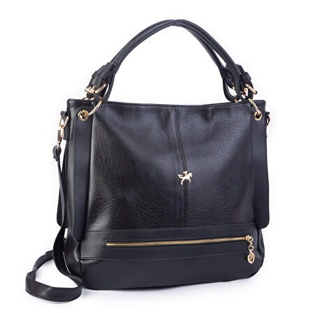 Nas 1398 Kadın Salash Büyük Boy Omuz Çantası Siyah