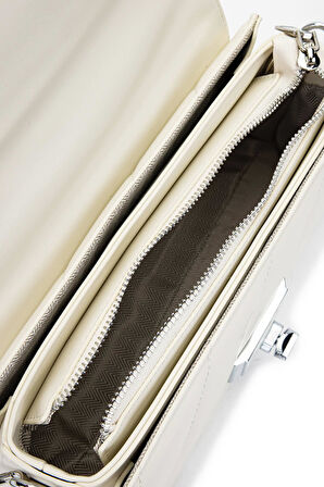 Guja C1002 Kadın Taşlı Omuz Çantası Beyaz