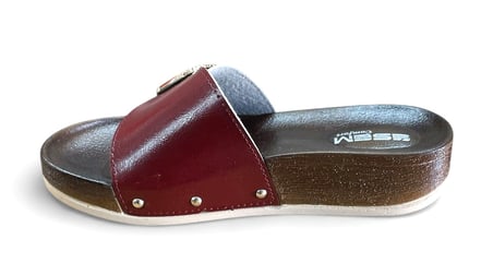 Esem 0047 Z 0014 Kadın Günlük Tek Tokalı Yazlık Comfort Terlik Bordo