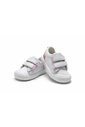 Middo Olimp Bebe Cırt Bantlı Spor Ayakkabı Beyaz - Pembe