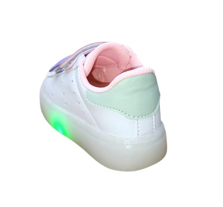 Middo Stanl Bebe Işıklı Cırt Bantlı Kız Ve Erkek Spor Ayakkabı Beyaz - Pembe