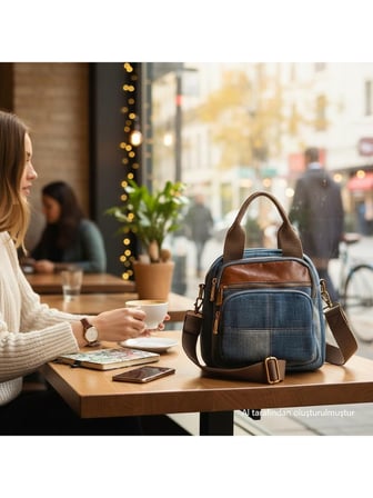Guja C1012 Kadın Denim El Ve Sırt Çantası Kot Mavi